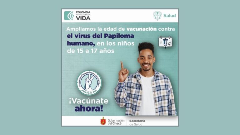 Chocó: extienden vacunación gratuita contra el VPH a adolescentes hombres