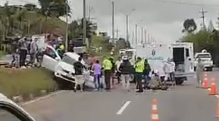 Tres heridos dejó un accidente de tránsito en la Autopista Medellín Bogotá