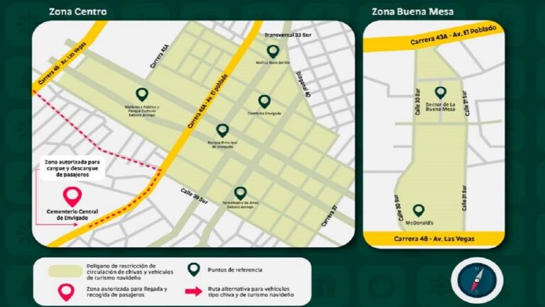 Envigado tiene dos zonas con restricciones al tránsito y estacionamiento