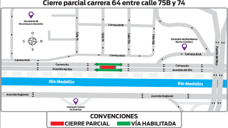 Medellín: Cierres nocturnos en autopista Sur y en la avenida Regional